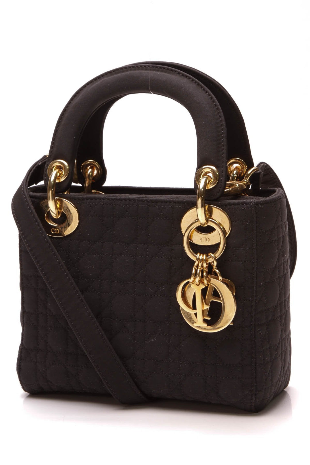 Vintage Cannage Mini Lady Dior Bag - Black Nylon