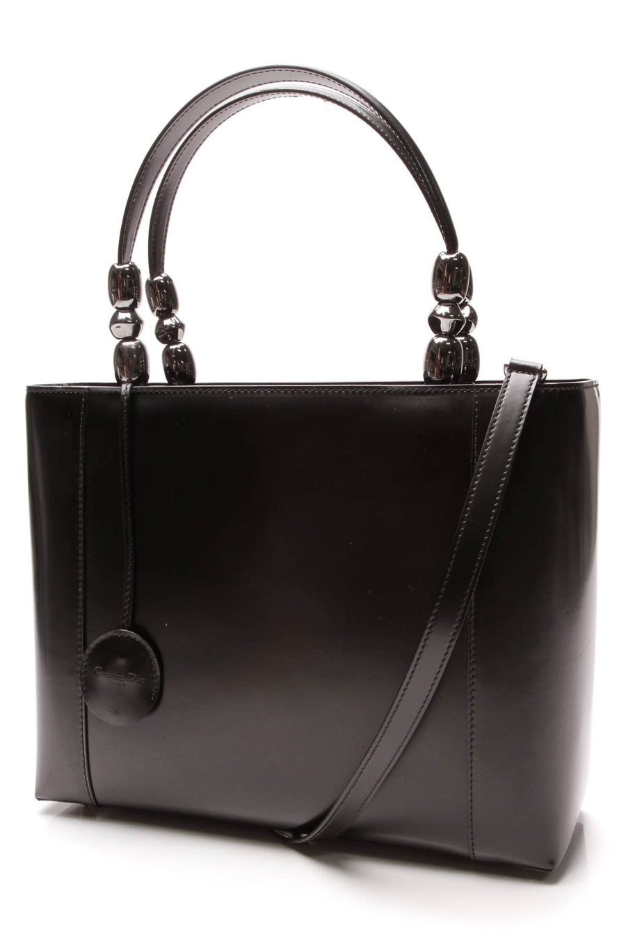 Vintage Beaded Malice Tote Bag - Black