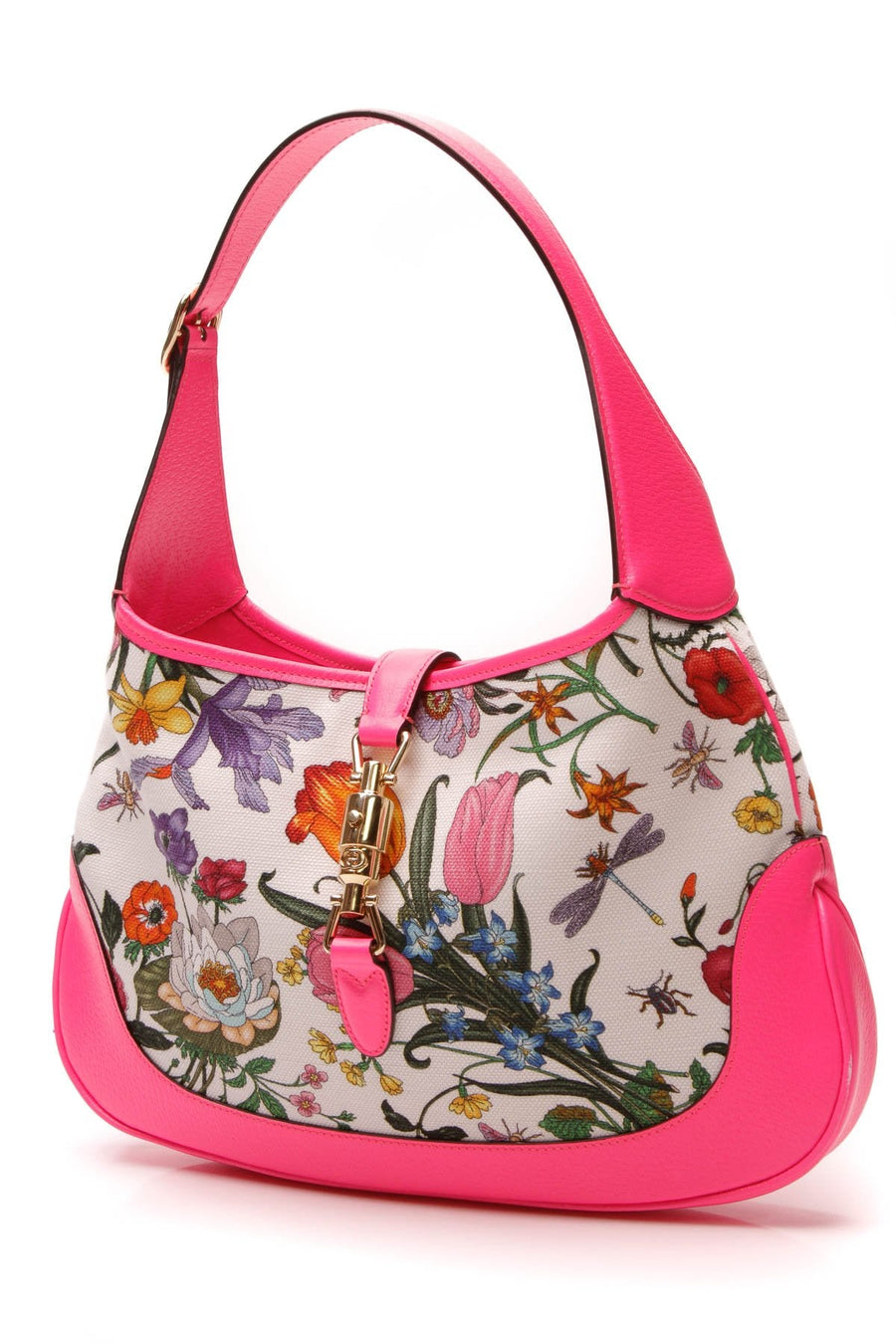 Jackie Flora Medium Hobo Bag - Fuchsia