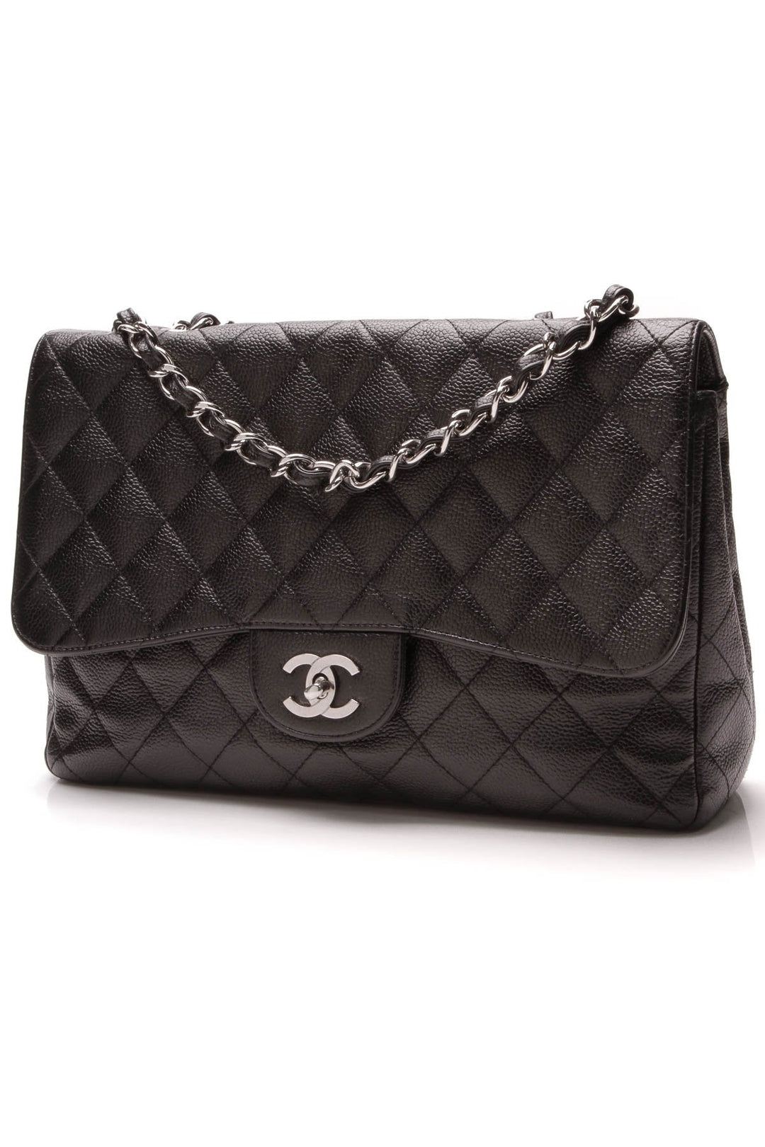 Classic Single Flap Bag - Jumbo Black Caviar