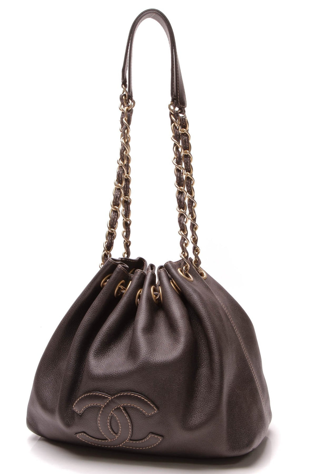 CC Drawstring Bucket Bag - Black