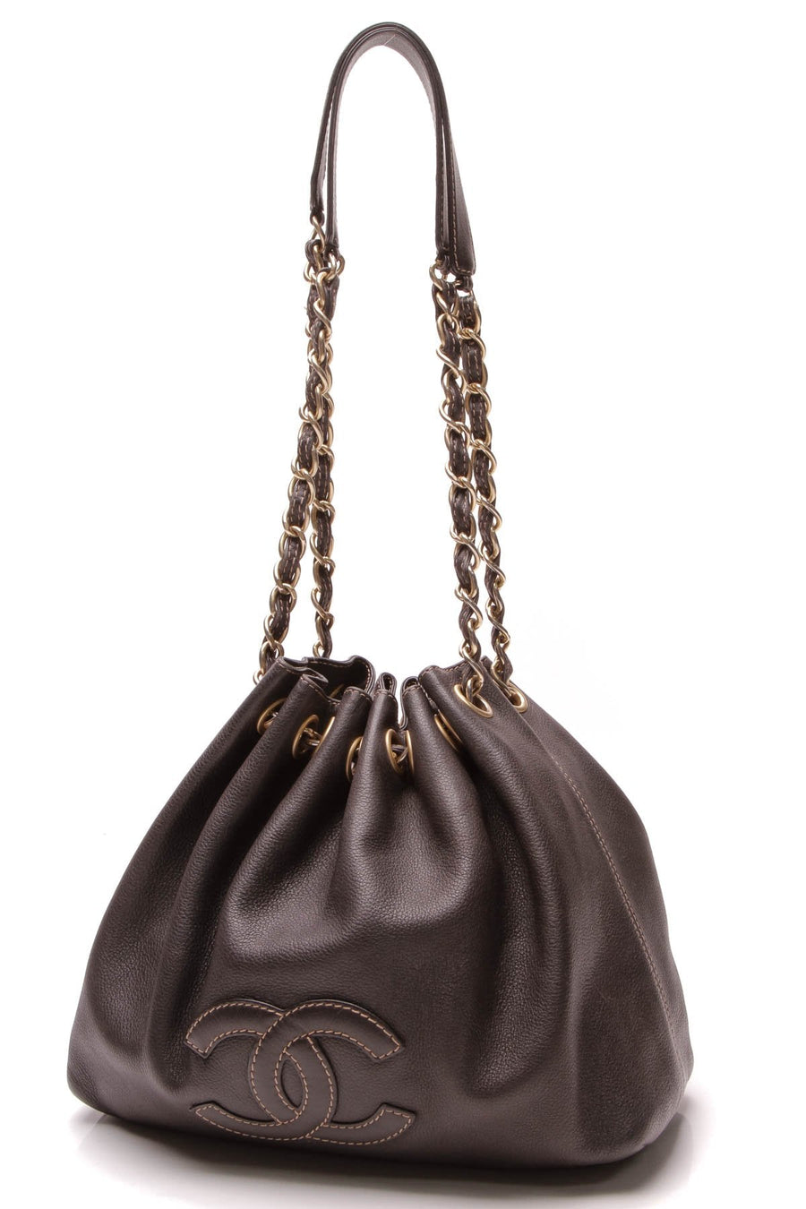 CC Drawstring Bucket Bag - Black