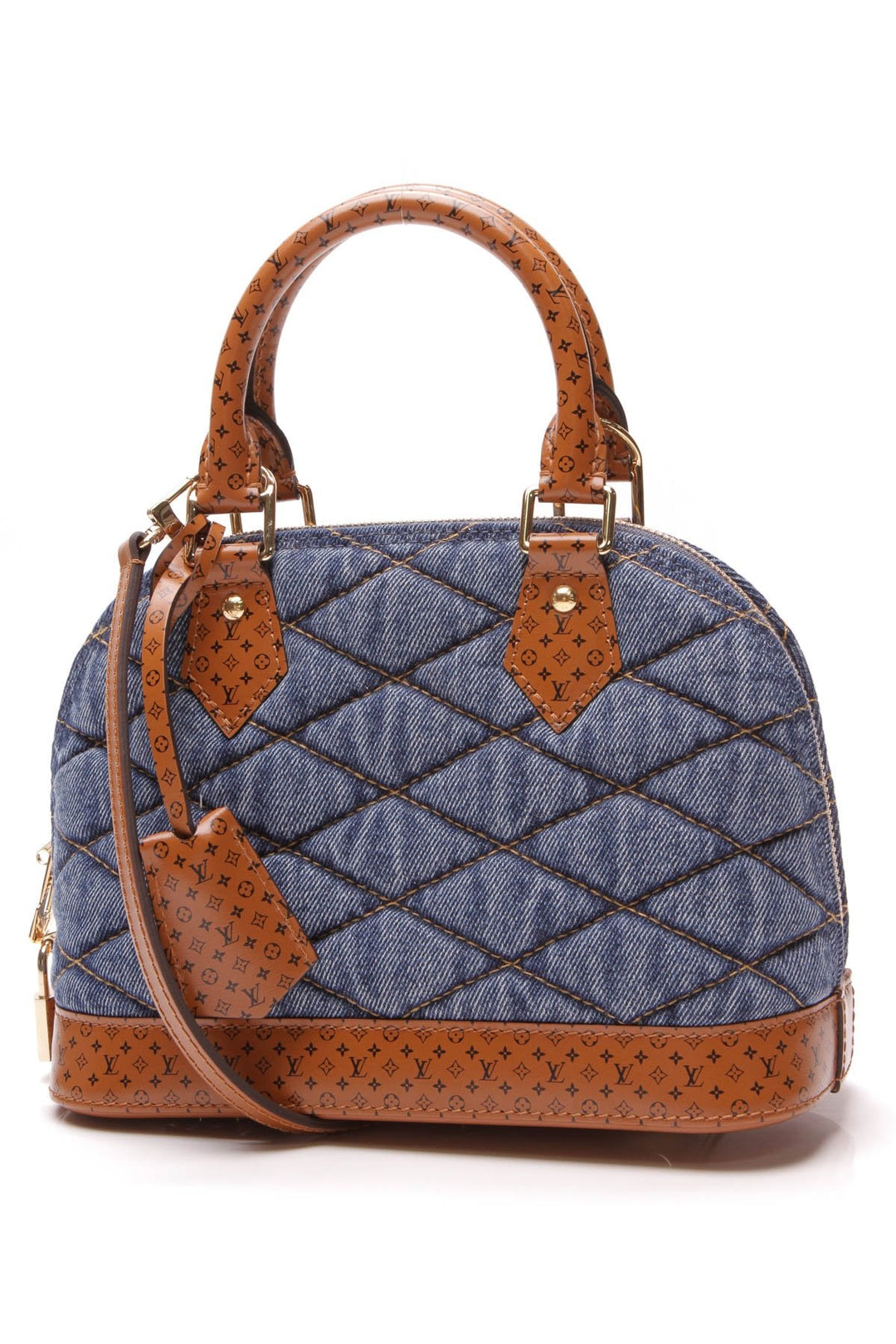Quilted Alma BB Bag - Denim/Brown