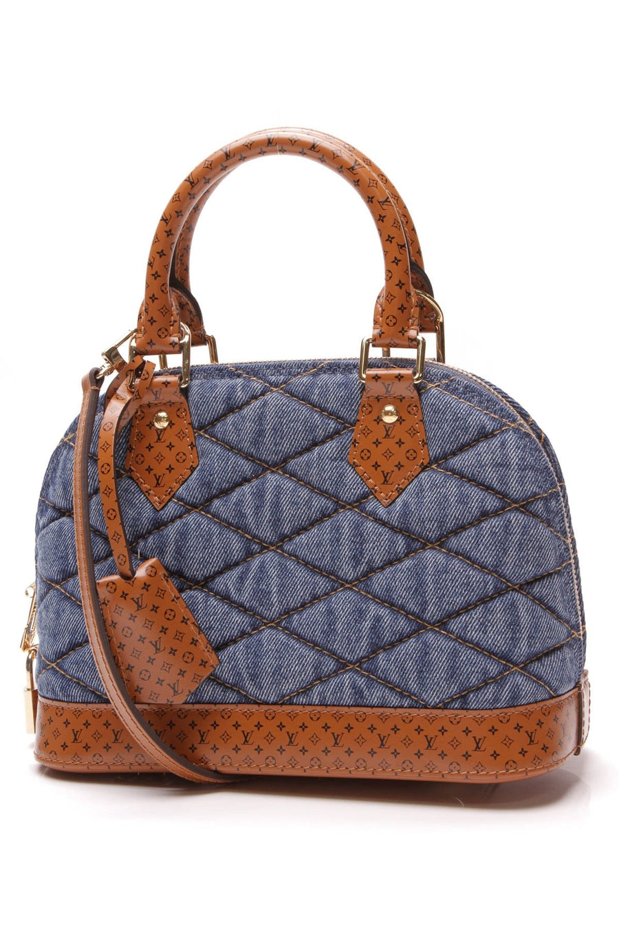 Quilted Alma BB Bag - Denim/Brown