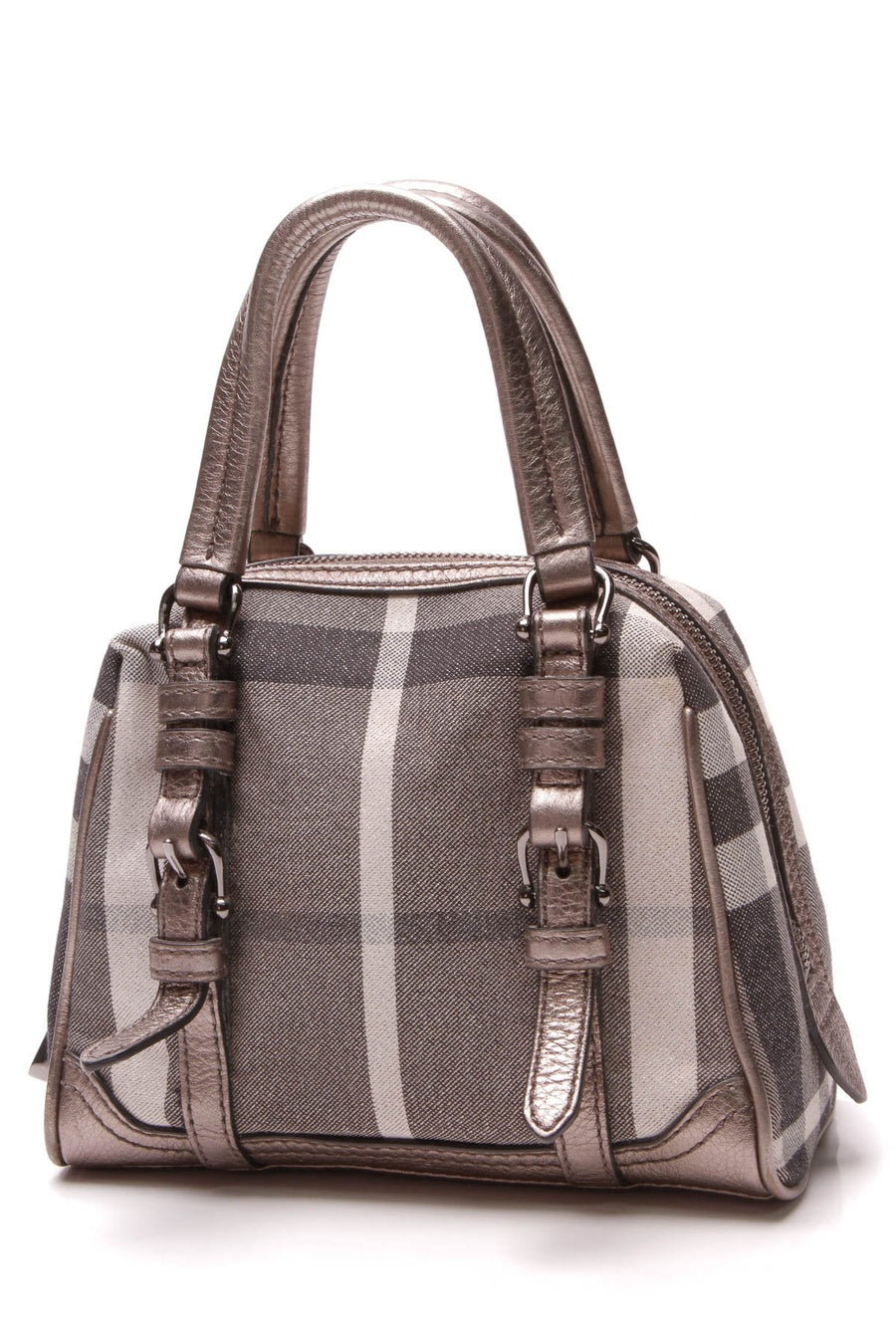 Mini Tote Bag - Pewter Shimmer Check