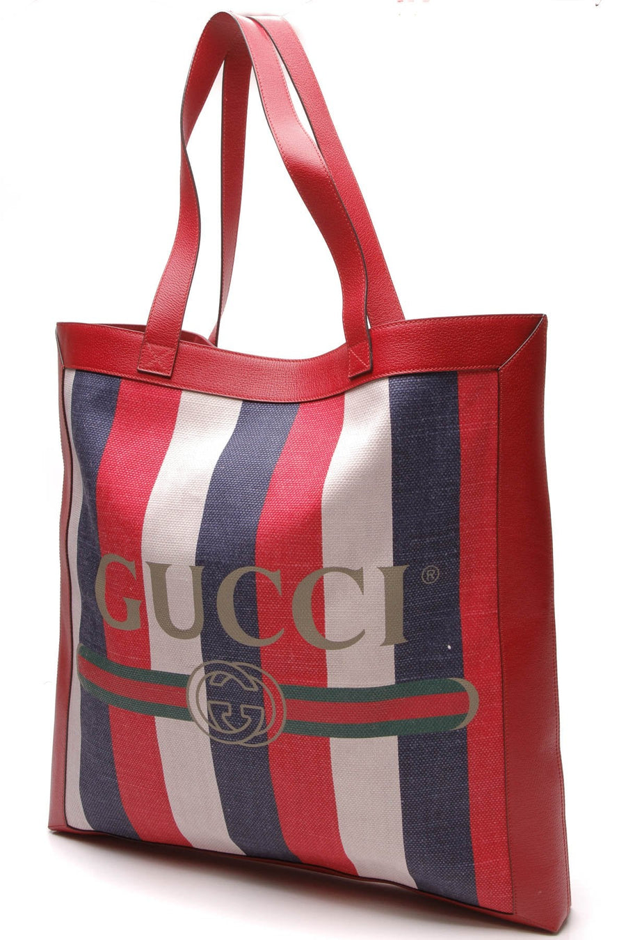 Sylvie Stripe Large Tote Bag - Red