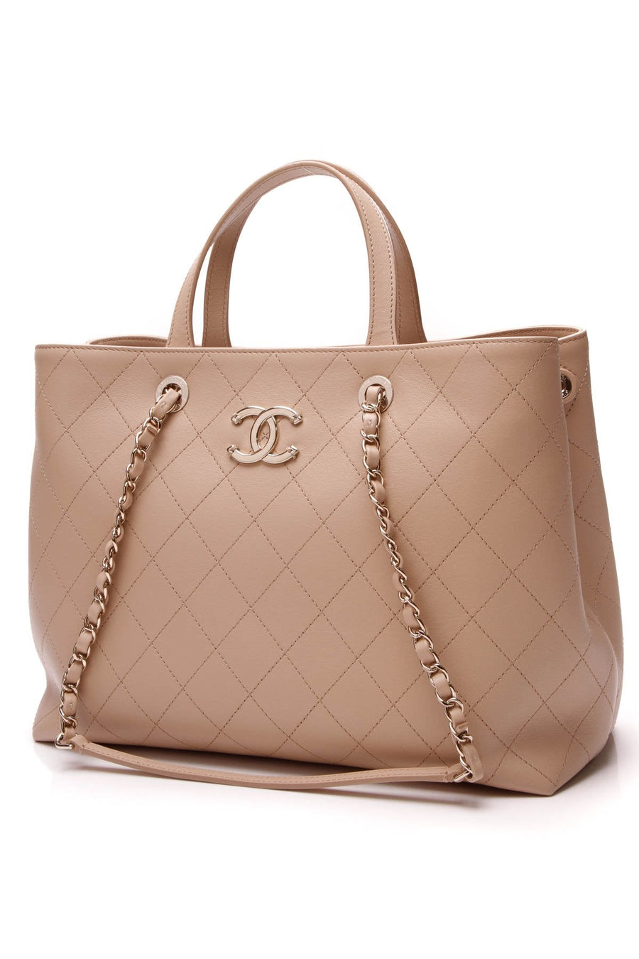 Large Shopping Tote Bag - Beige