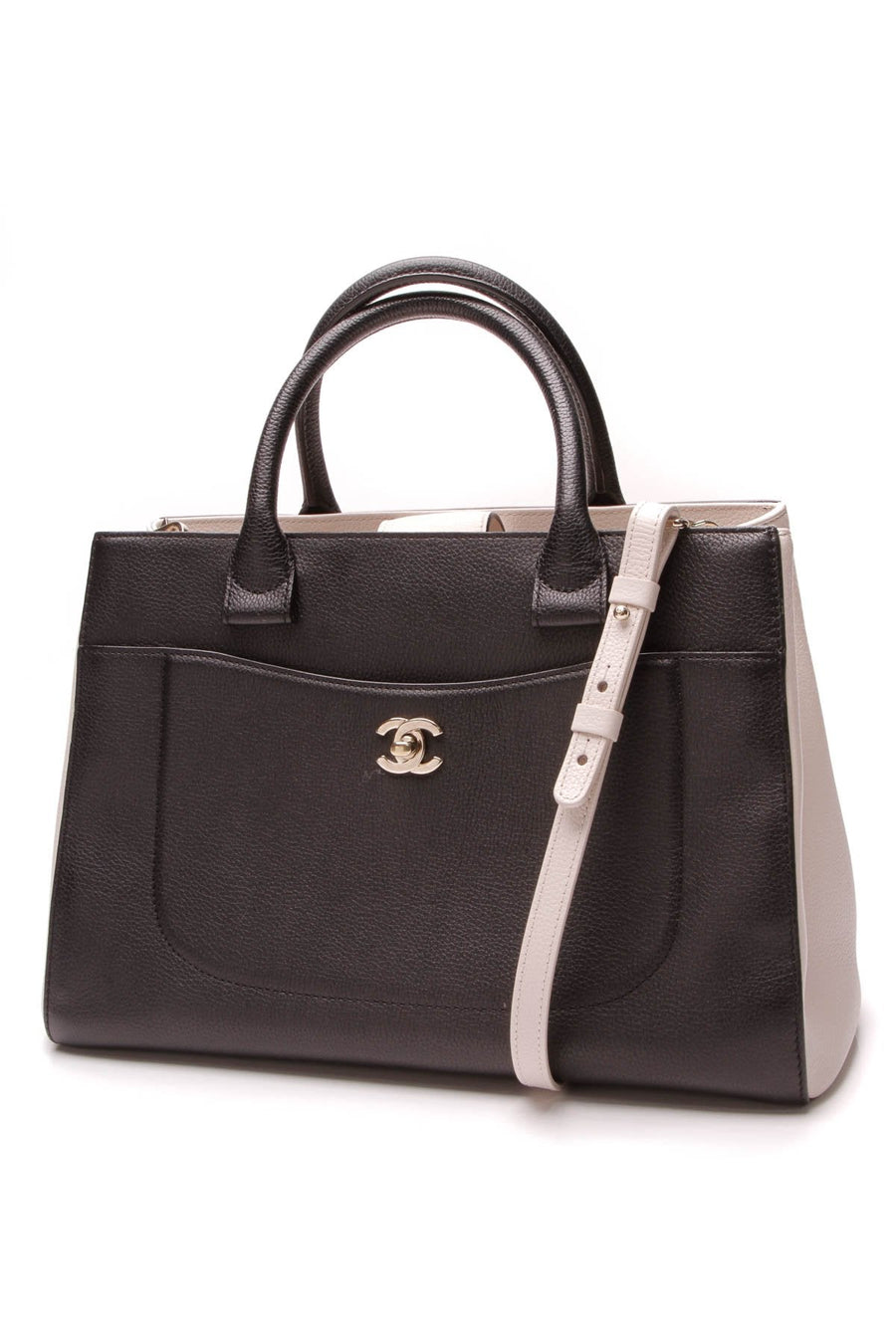 Neo Executive Small Shopper Tote Bag - Black/Ivory