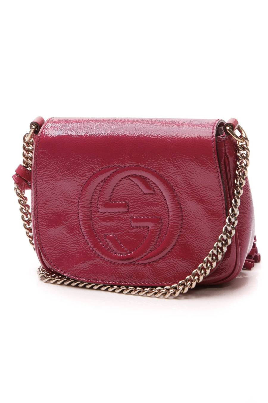Soho Chain Crossbody Bag - Fuchsia Patent