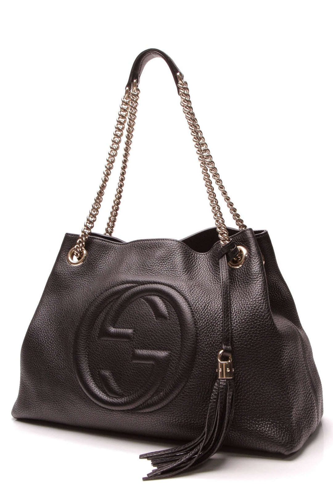 Soho Chain Tote Bag - Black