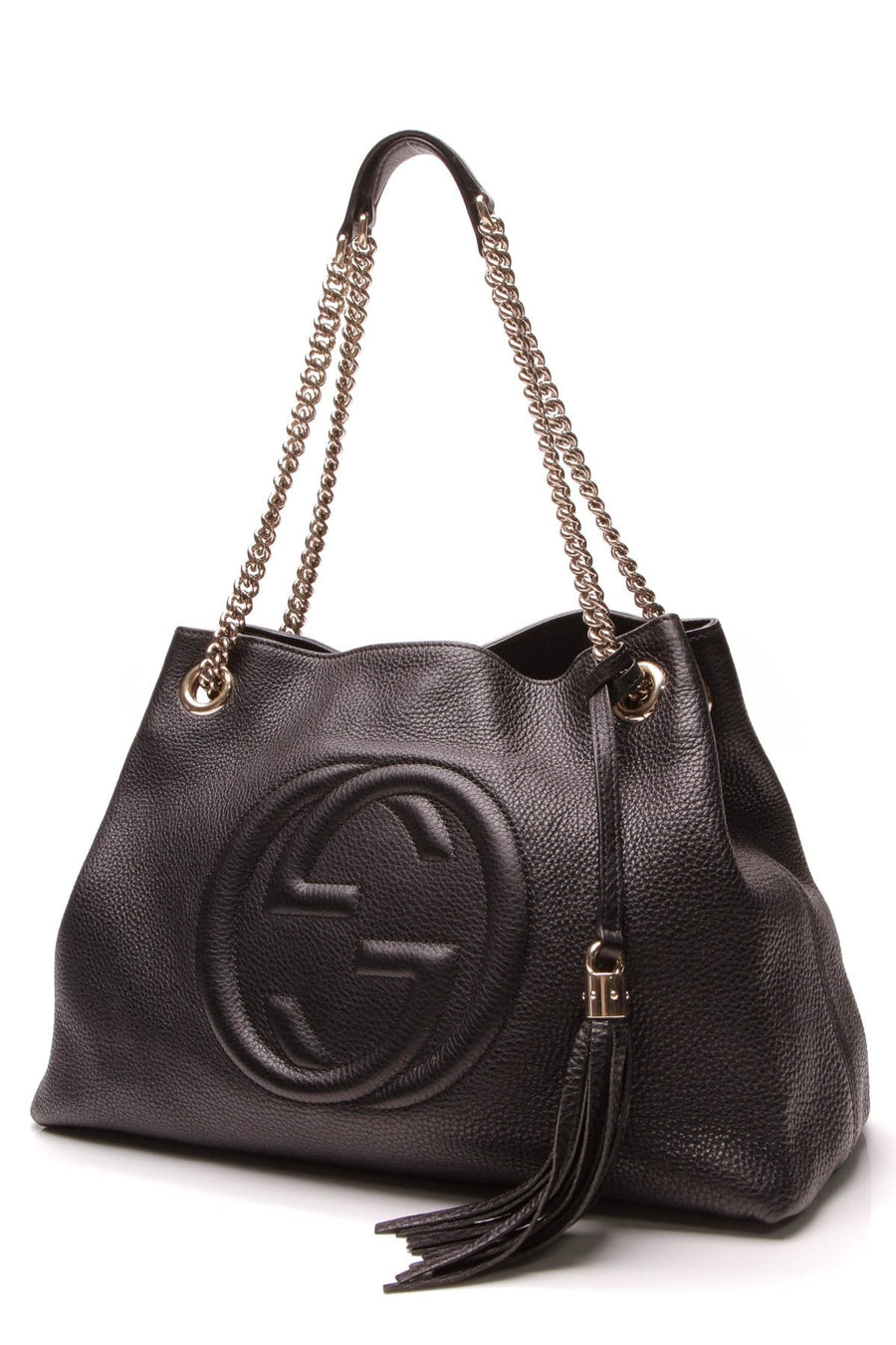 Soho Chain Tote Bag - Black