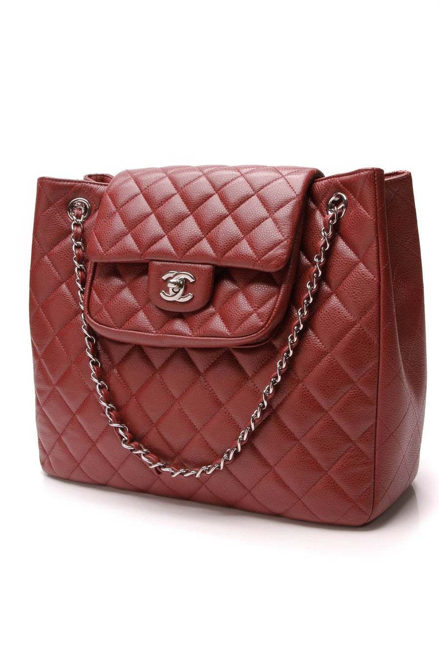 Paris-Edinburgh Flap Pocket Tote Bag - Burgundy