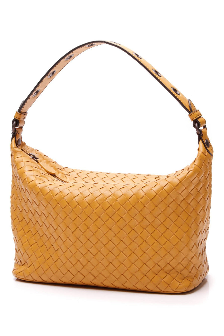 Intrecciato Shoulder Bag - Mustard