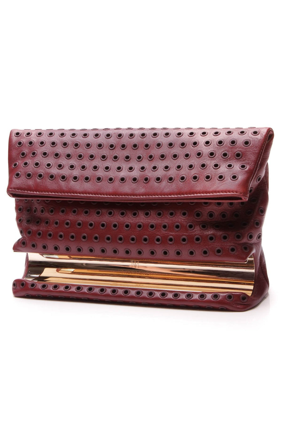 Dazzle Eyelet Clutch Bag - Burgundy