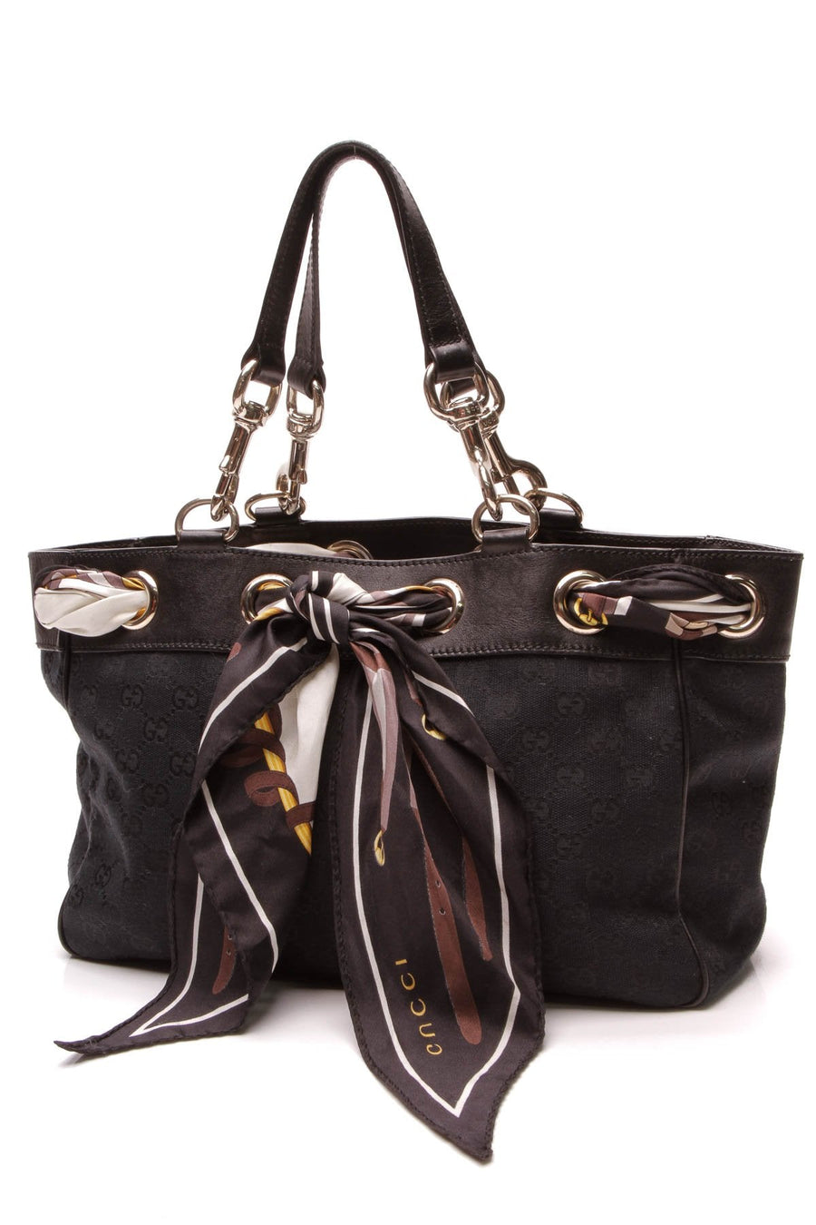 Positano Tote Bag - Black Signature Canvas