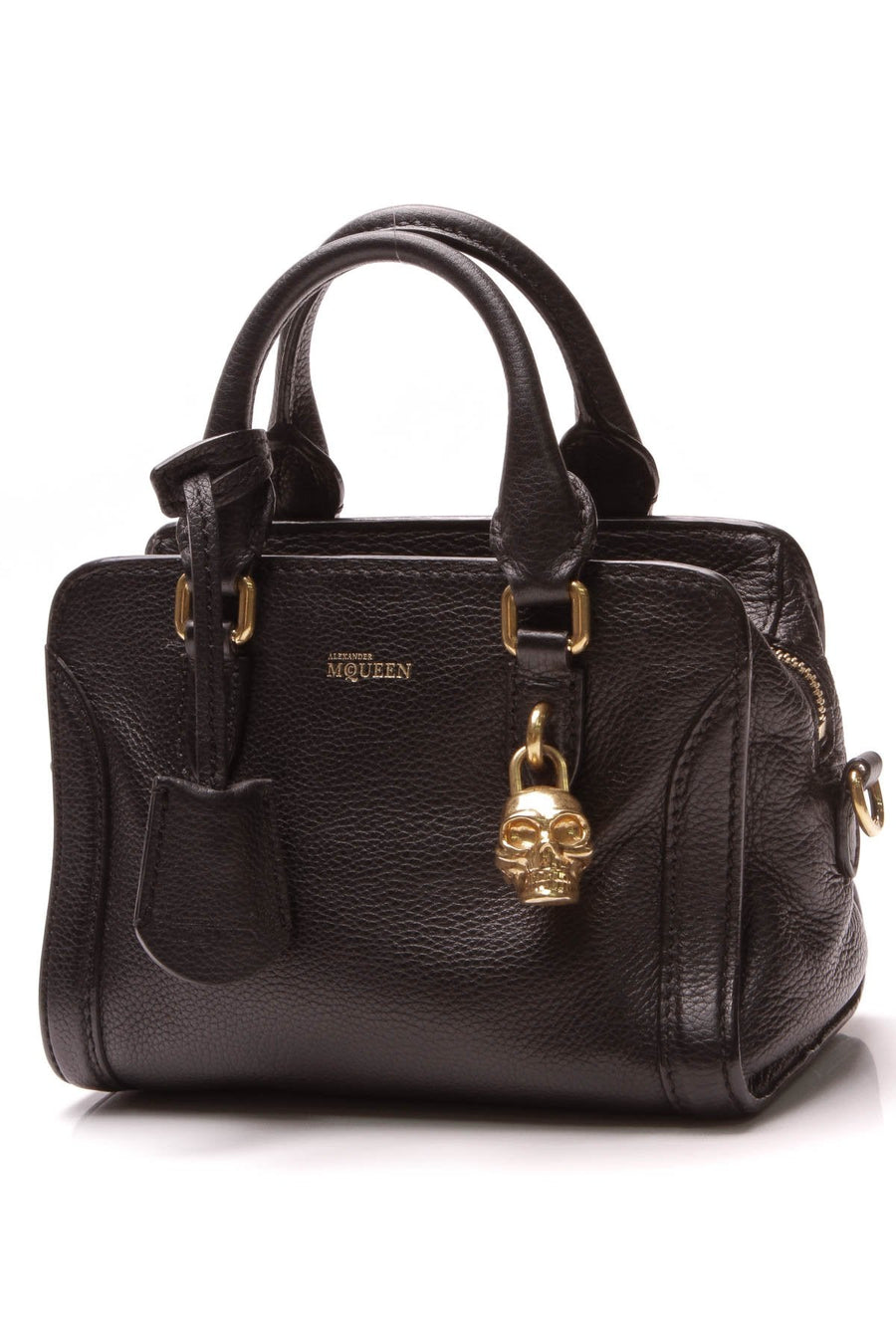 Skull Padlock Top Handle Bag - Black