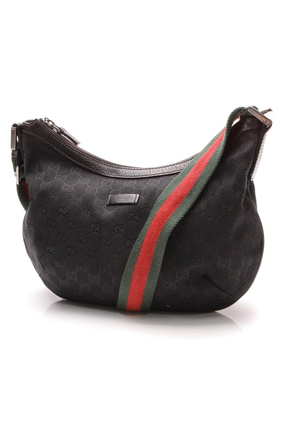 Original Web Medium Messenger Bag - Black Signature Canvas