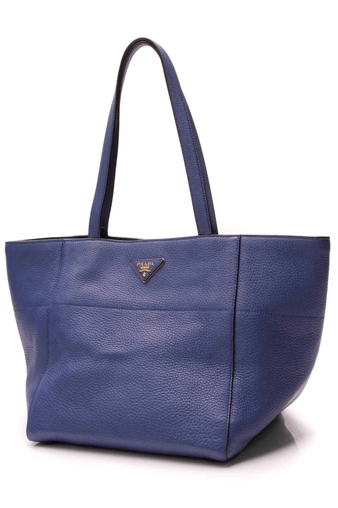 Vitello Daino Square Tote Bag - Royal Blue