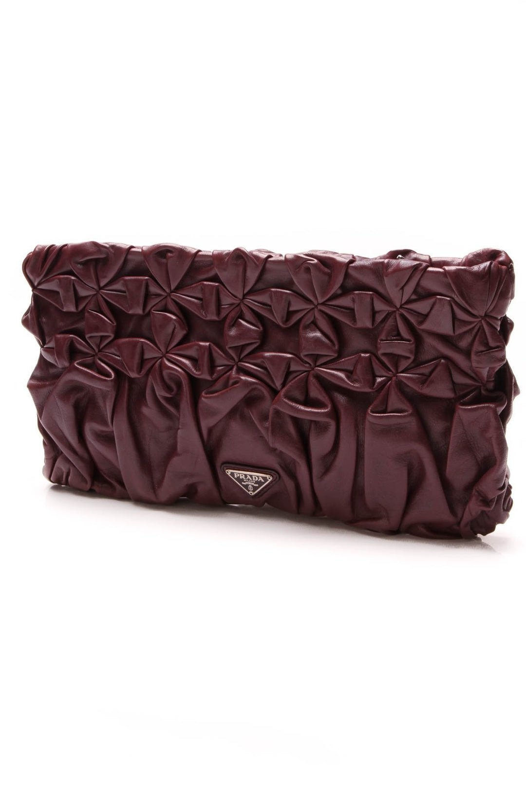 Ruched Clutch Bag - Purple