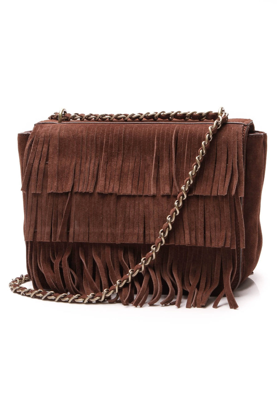 Fringe Shoulder Bag - Chocolate