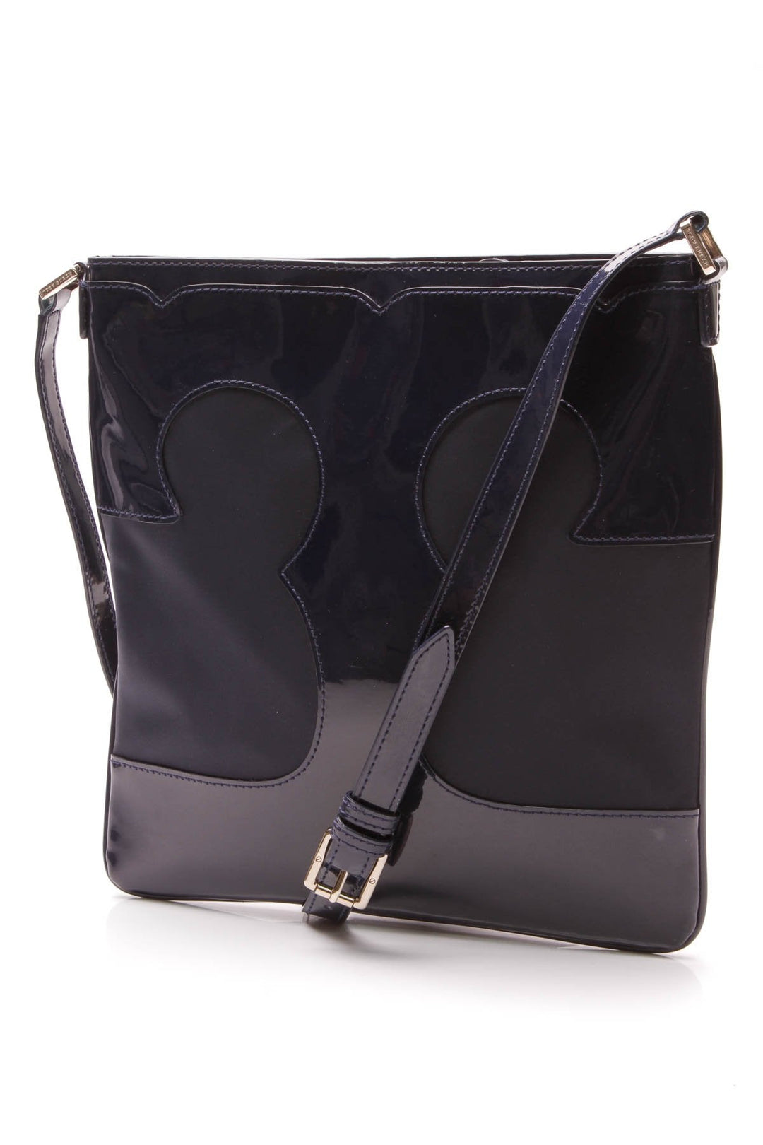 Amalie Swingpack Crossbody Bag - Navy Patent