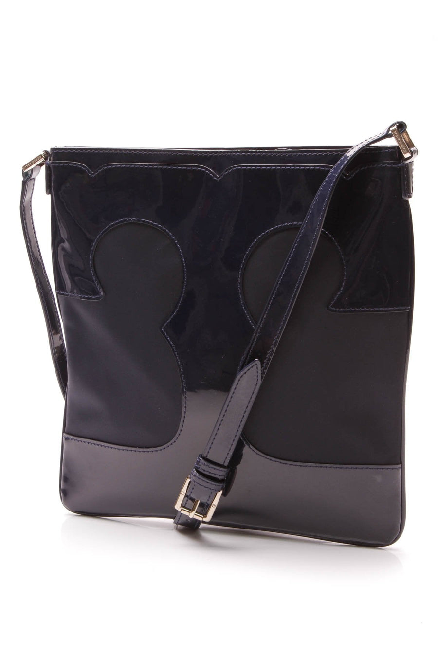 Amalie Swingpack Crossbody Bag - Navy Patent