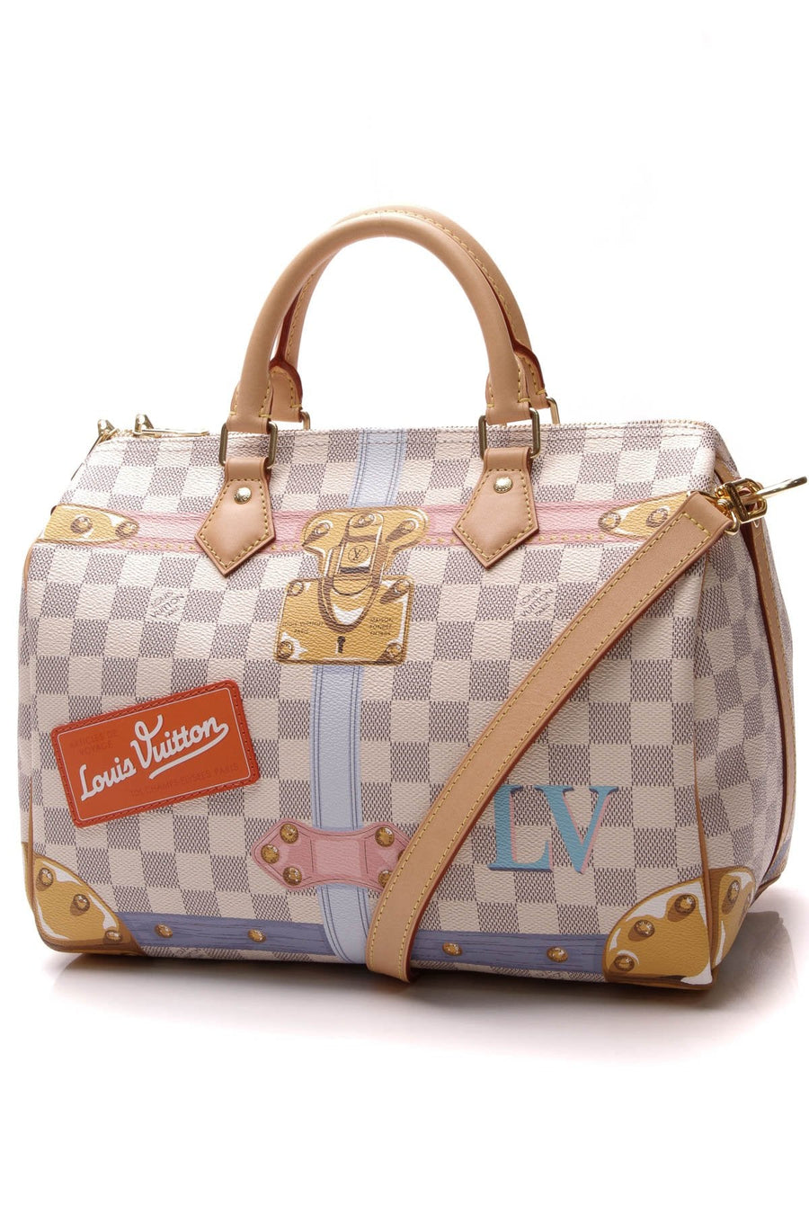 Summer Trunks Speedy Bandouliere 30 Bag - Damier Azur