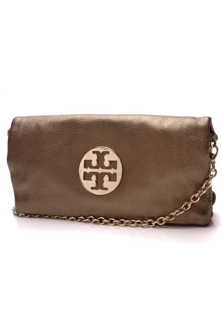 Reva Logo Fold Over Crossbody Bag - Bronze