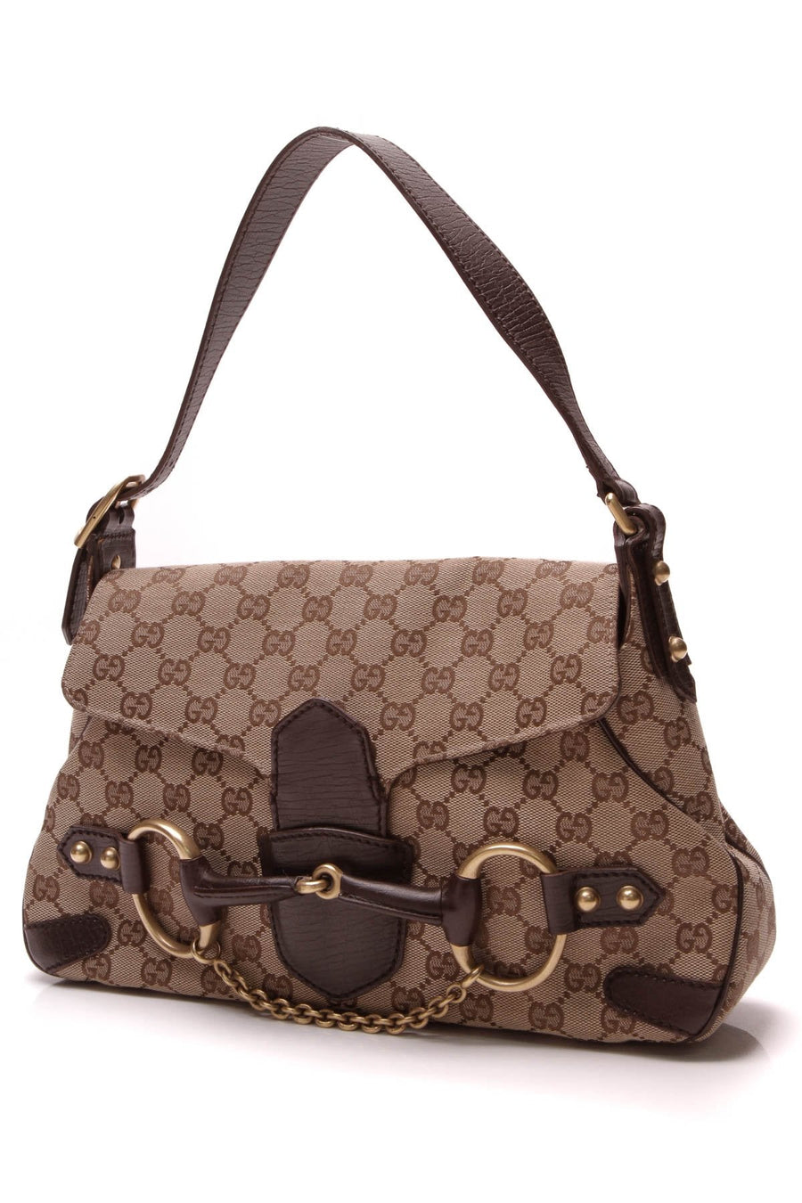 Horsebit Chain Shoulder Bag - Signature Canvas