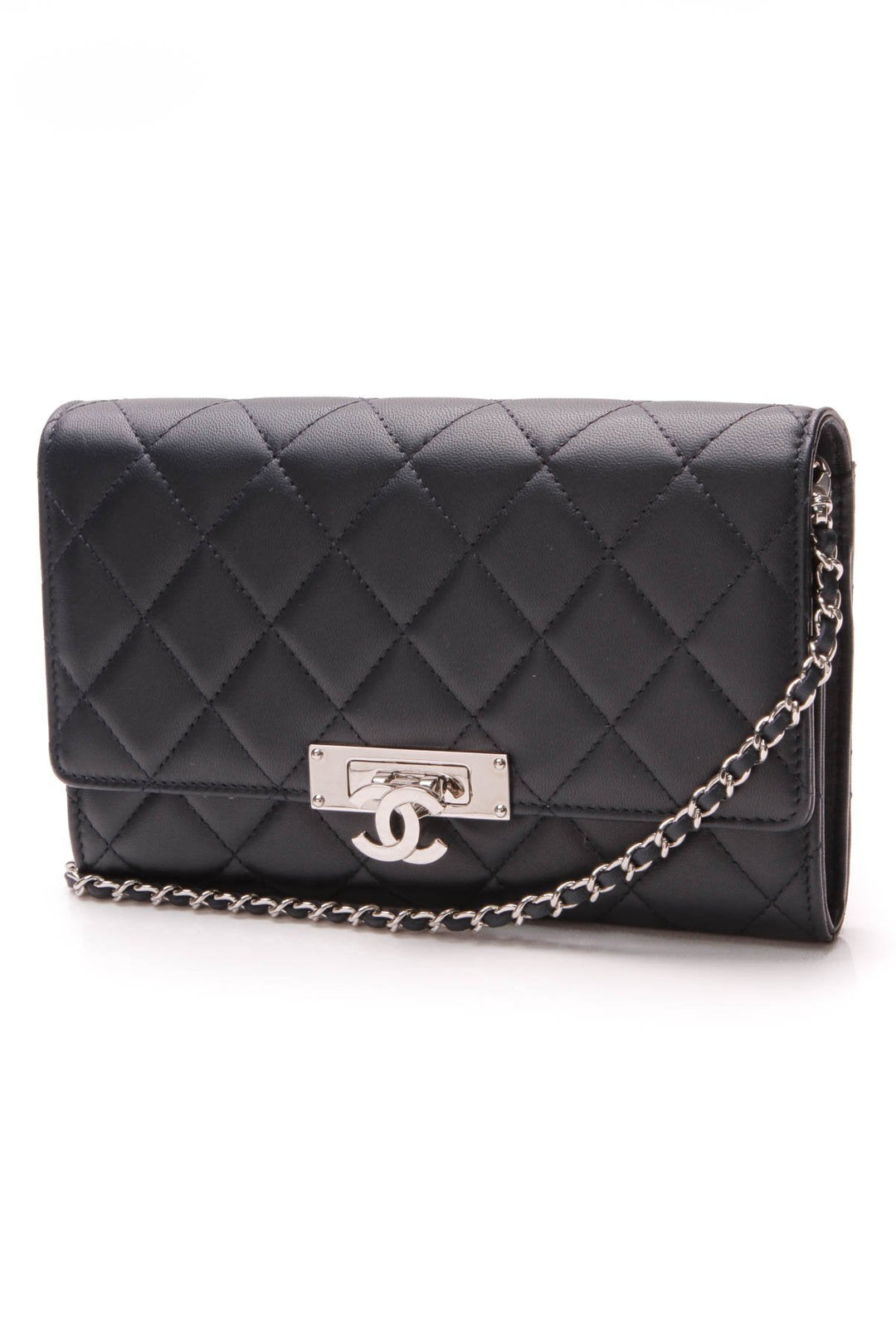 Golden Class Wallet on a Chain Bag - Navy
