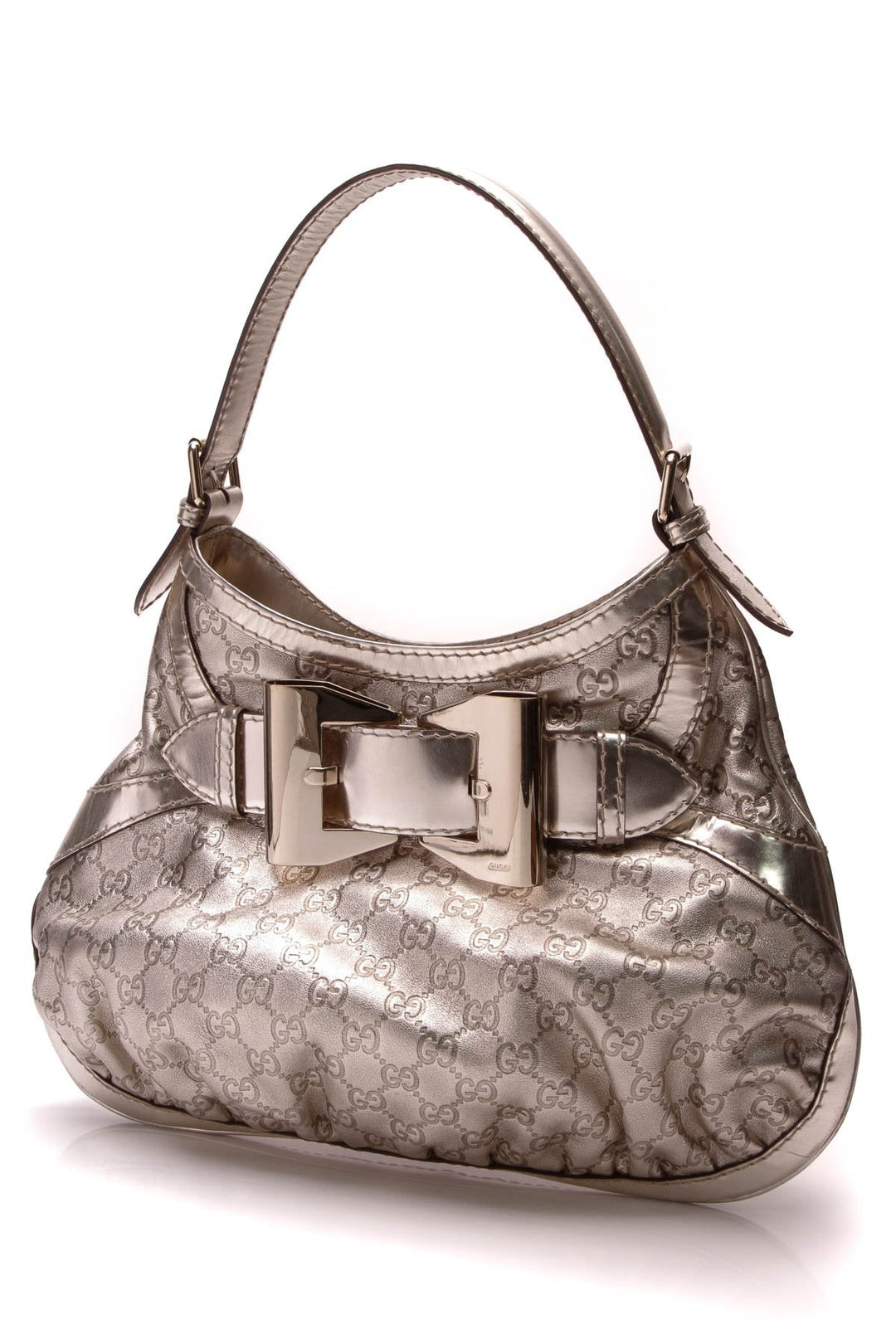 Queen Medium Hobo Bag - Gold Guccissima