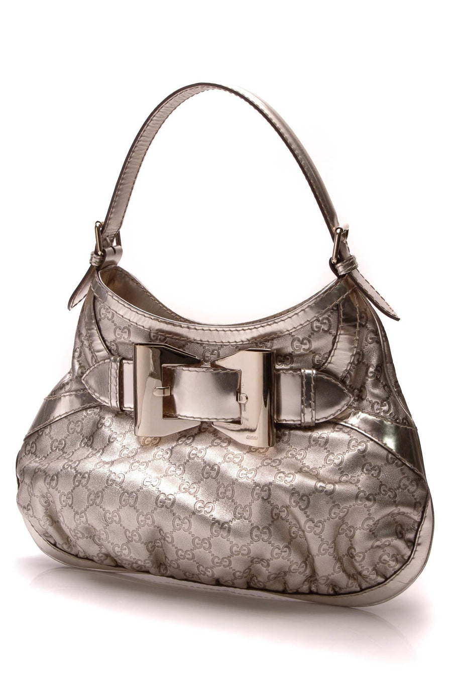 Queen Medium Hobo Bag - Gold Guccissima