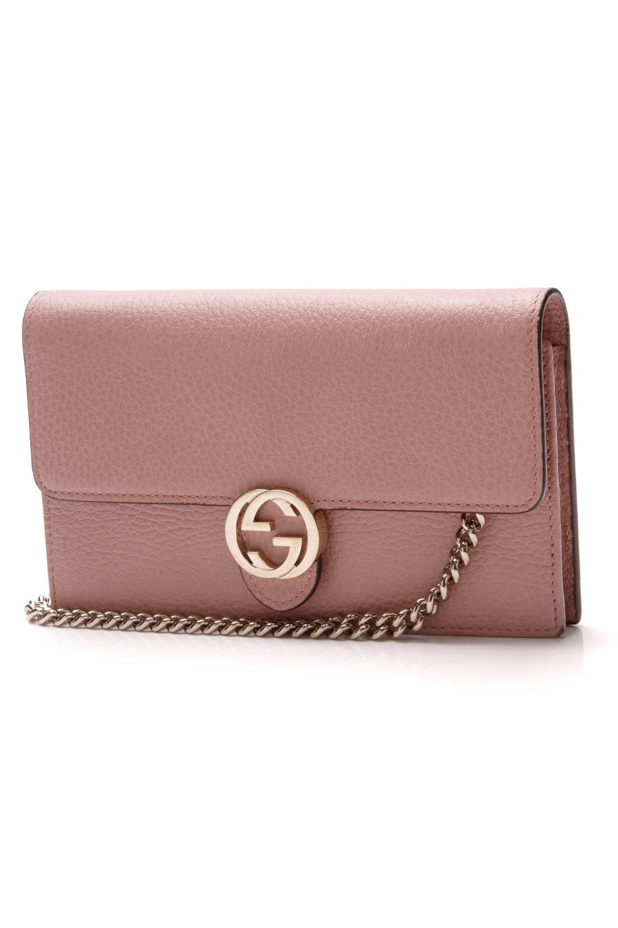 Interlocking GG Wallet on a Chain Bag - Soft Pink