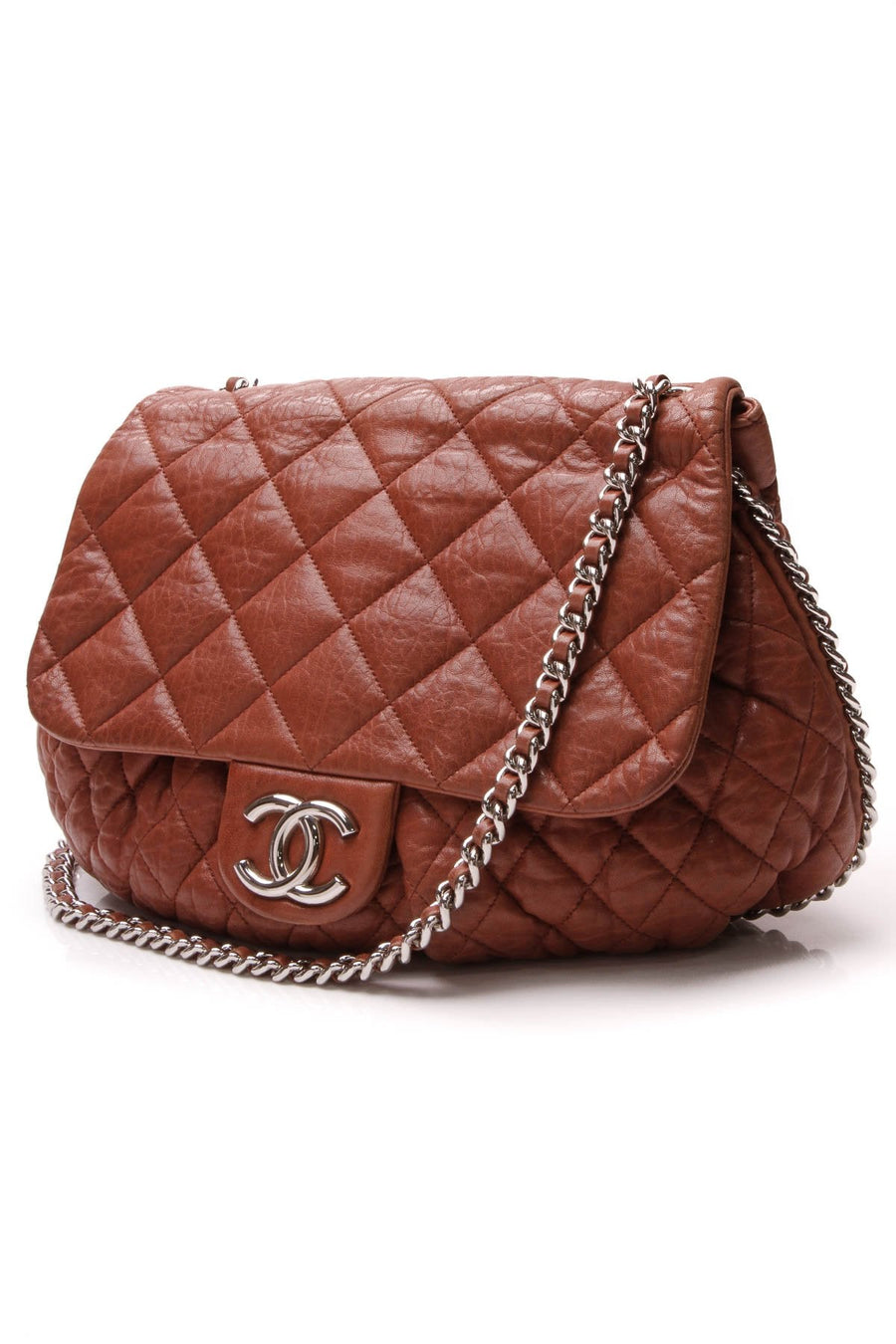 Chain Around Flap Bag - Terracotta