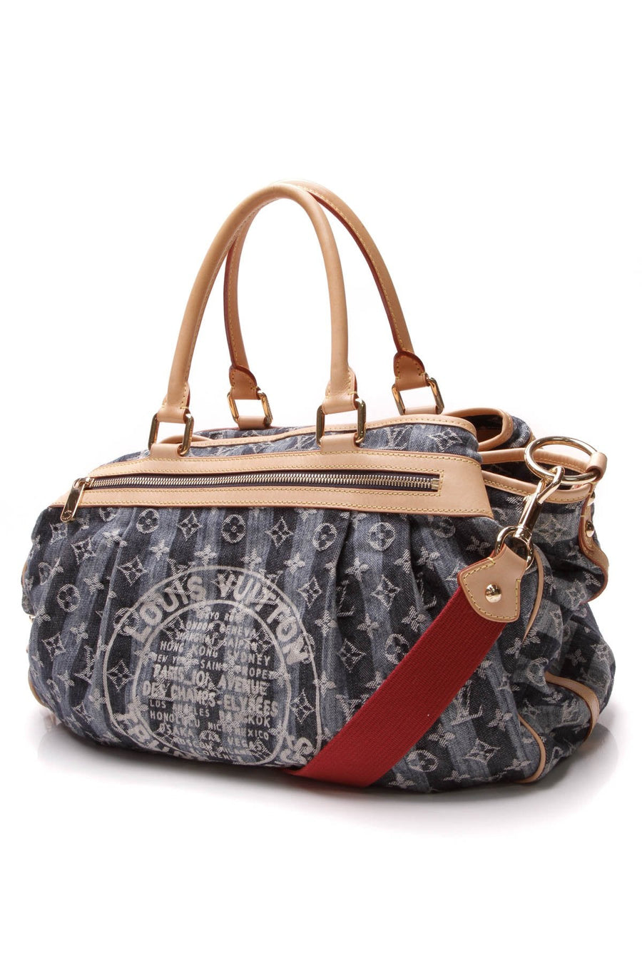 Porte Epaule Raye GM Bag - Monogram Denim
