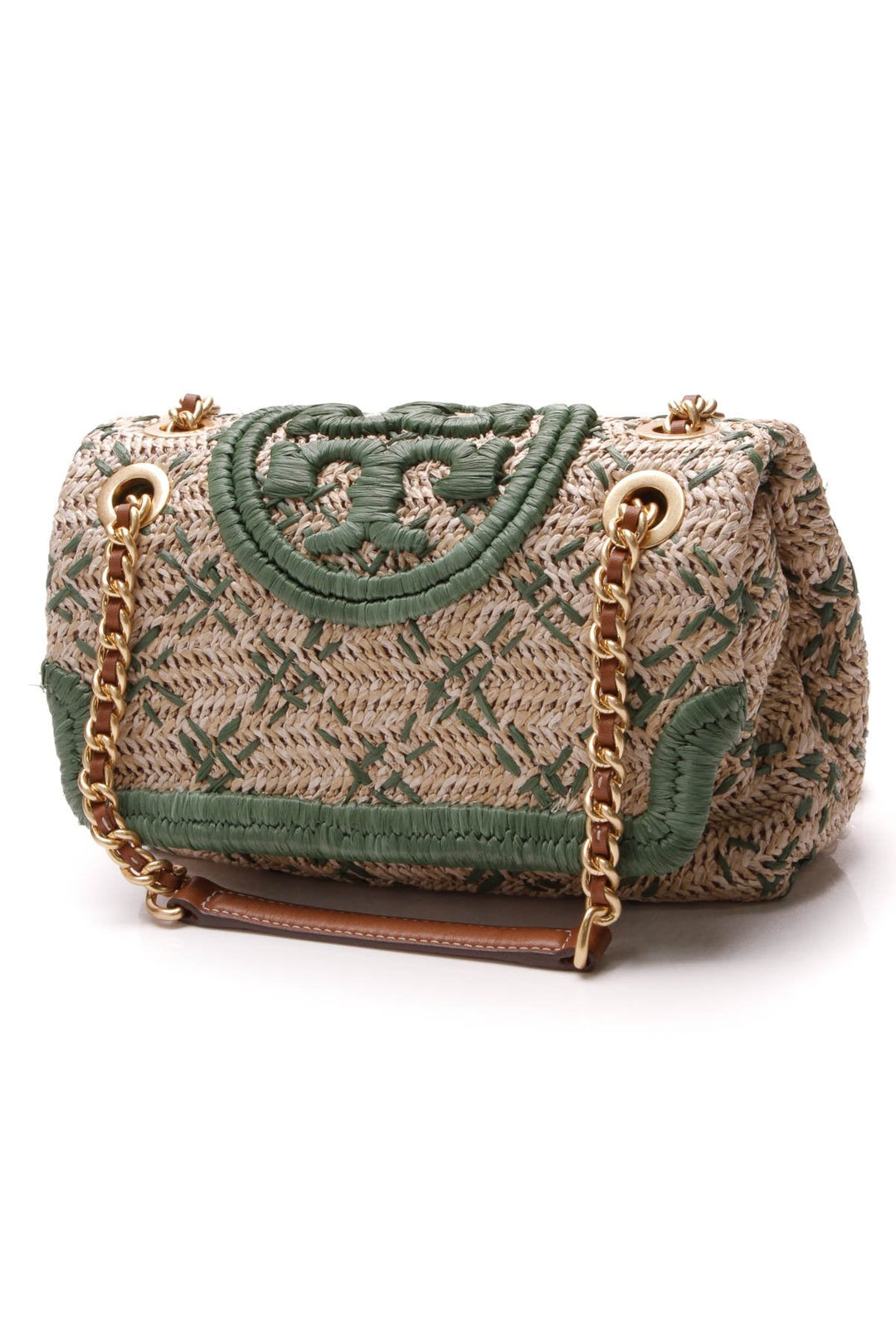 Fleming Straw Convertible Bag - Natural/Arugula