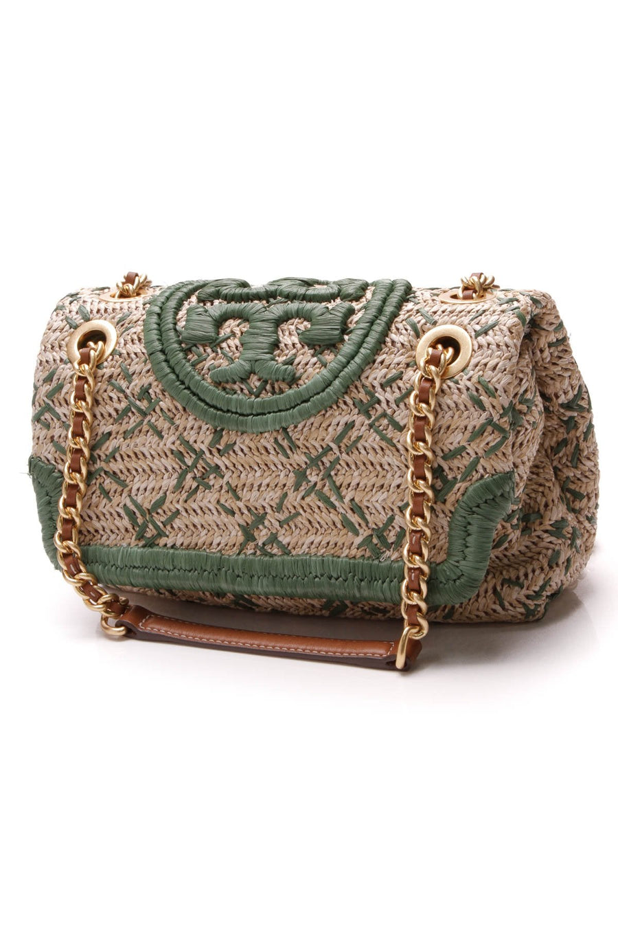 Fleming Straw Convertible Bag - Natural/Arugula