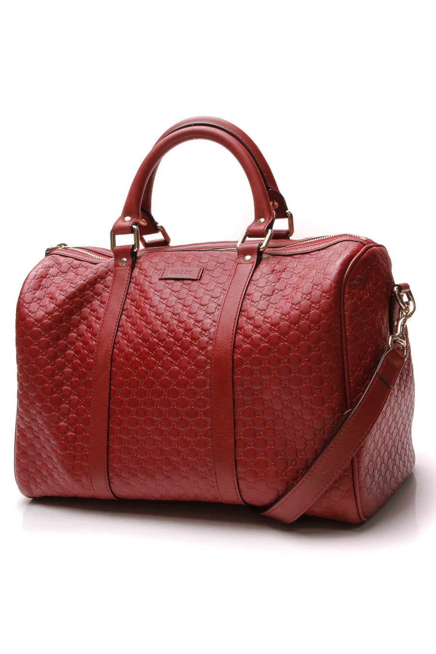 Joy Medium Boston Bag - Red Microguccissima