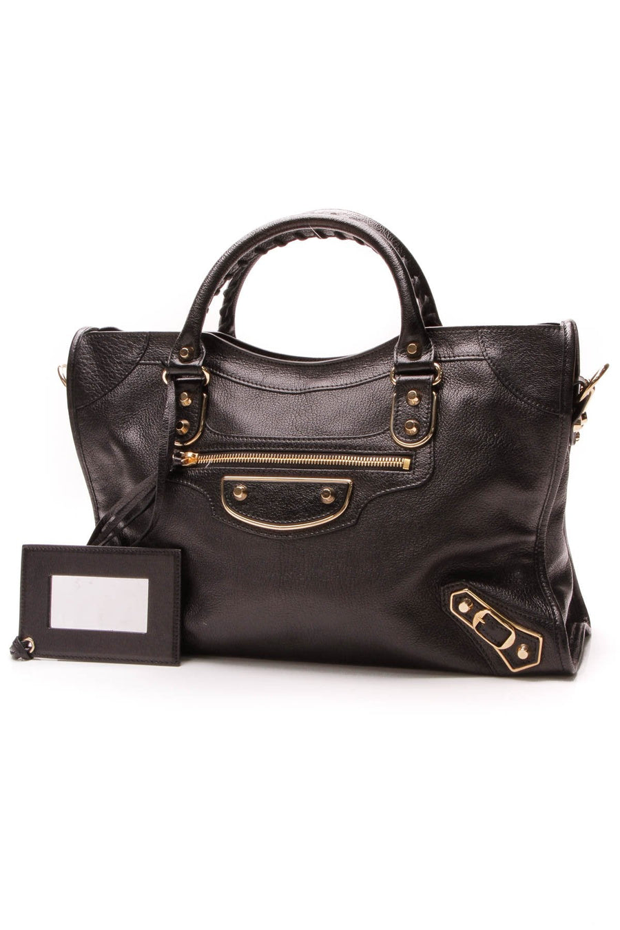 Metallic Edge City Bag - Black