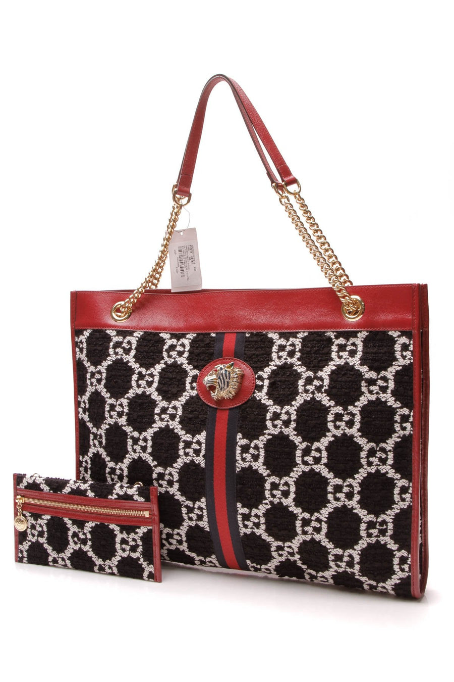 Tweed Rajah Large Tote Bag - Black