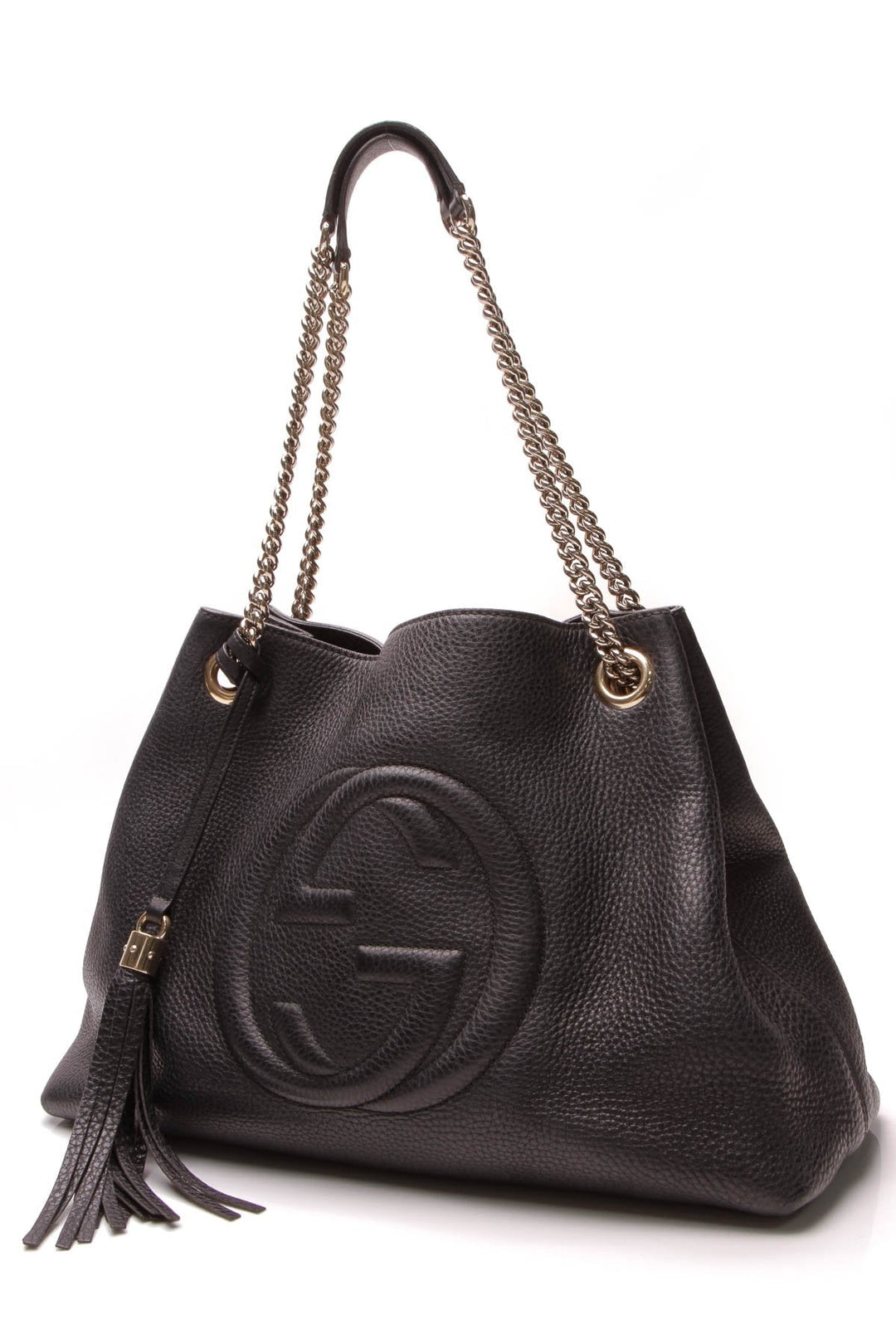 Soho Chain Tote Bag - Black