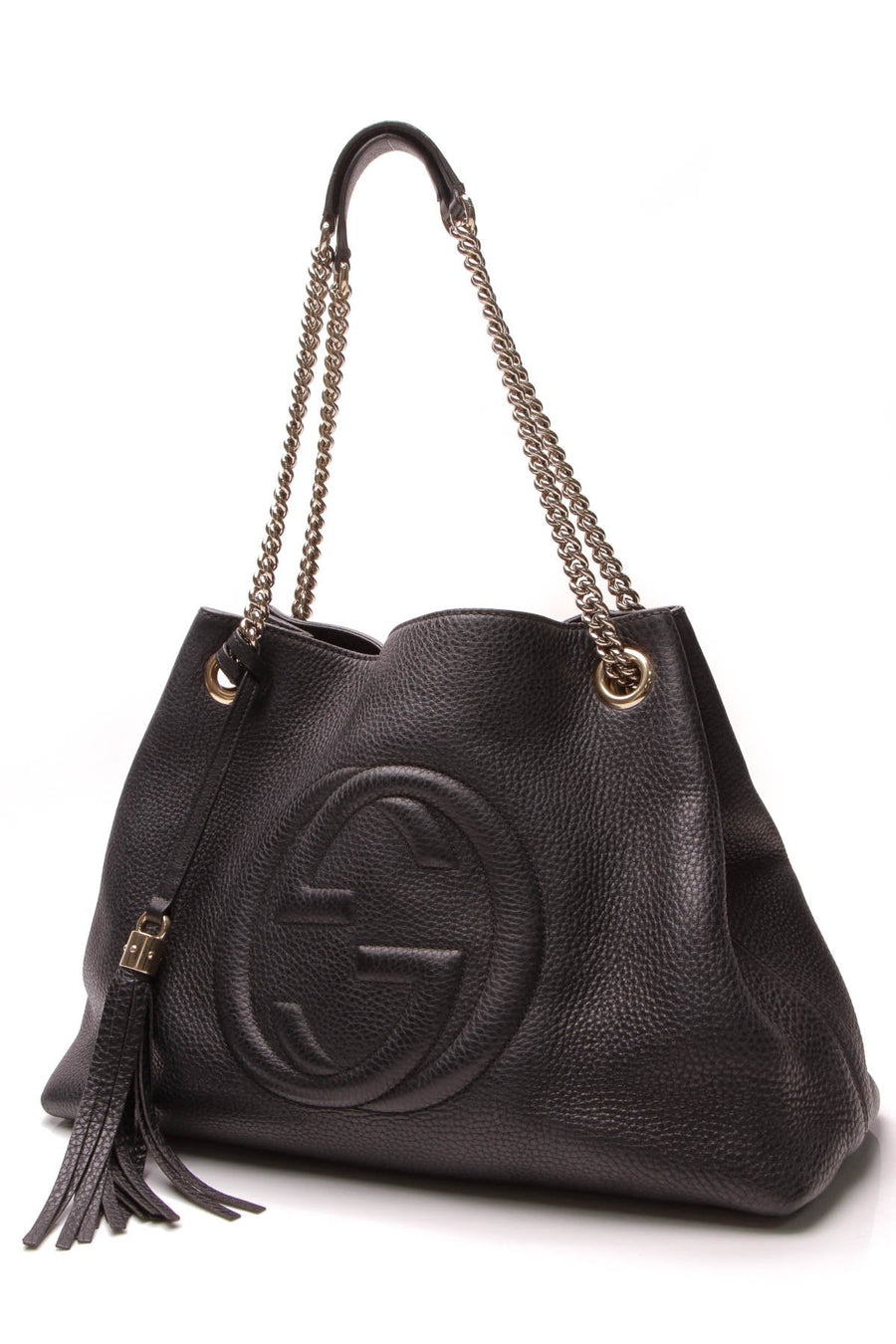 Soho Chain Tote Bag - Black