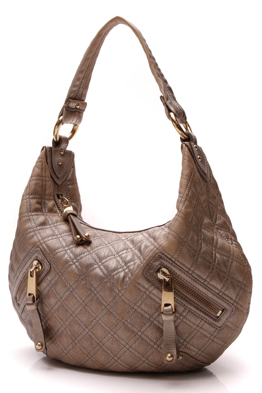 Quilted Hobo Bag - Gold