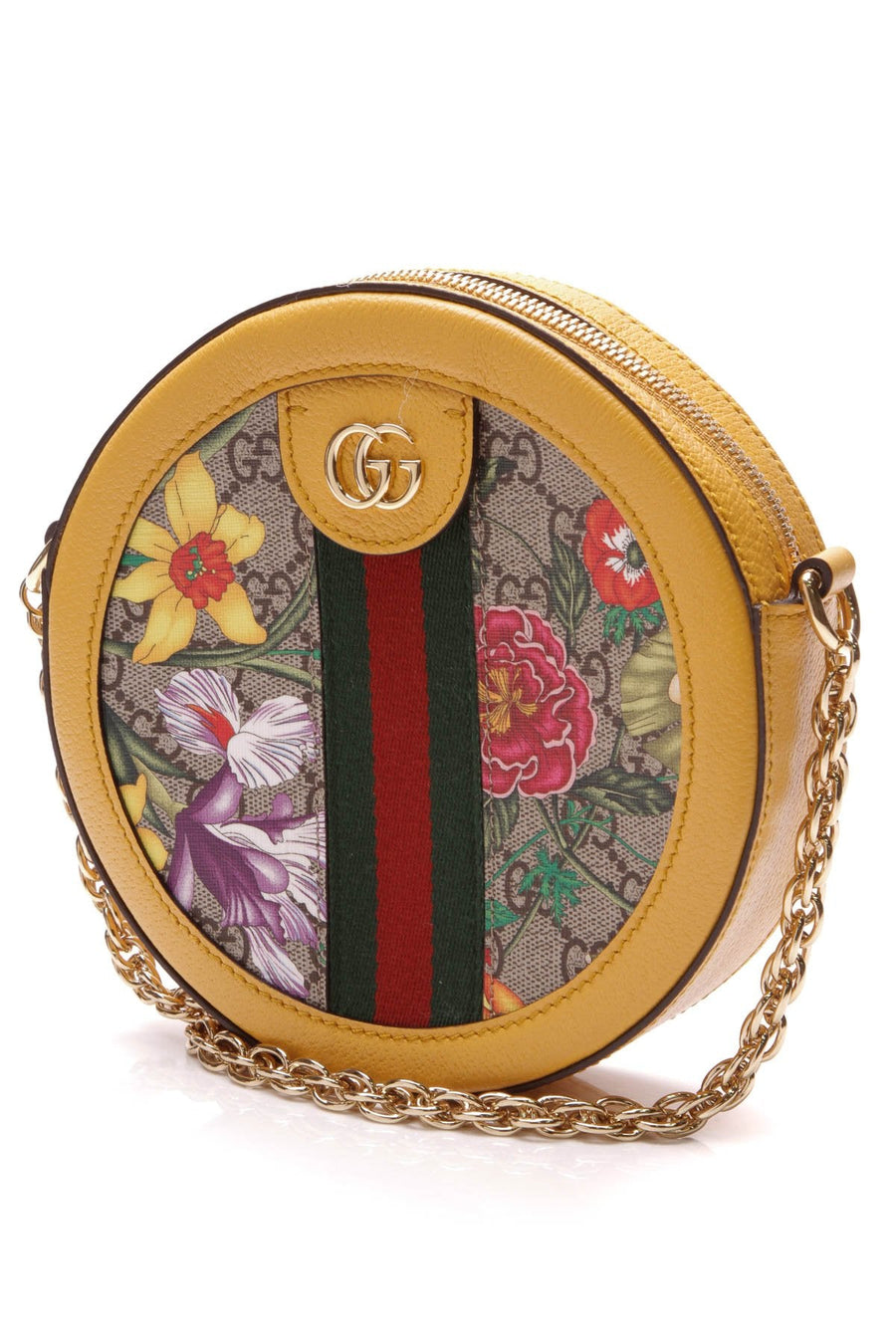 Ophidia Flora Mini Round Bag - Yellow/Supreme Canvas