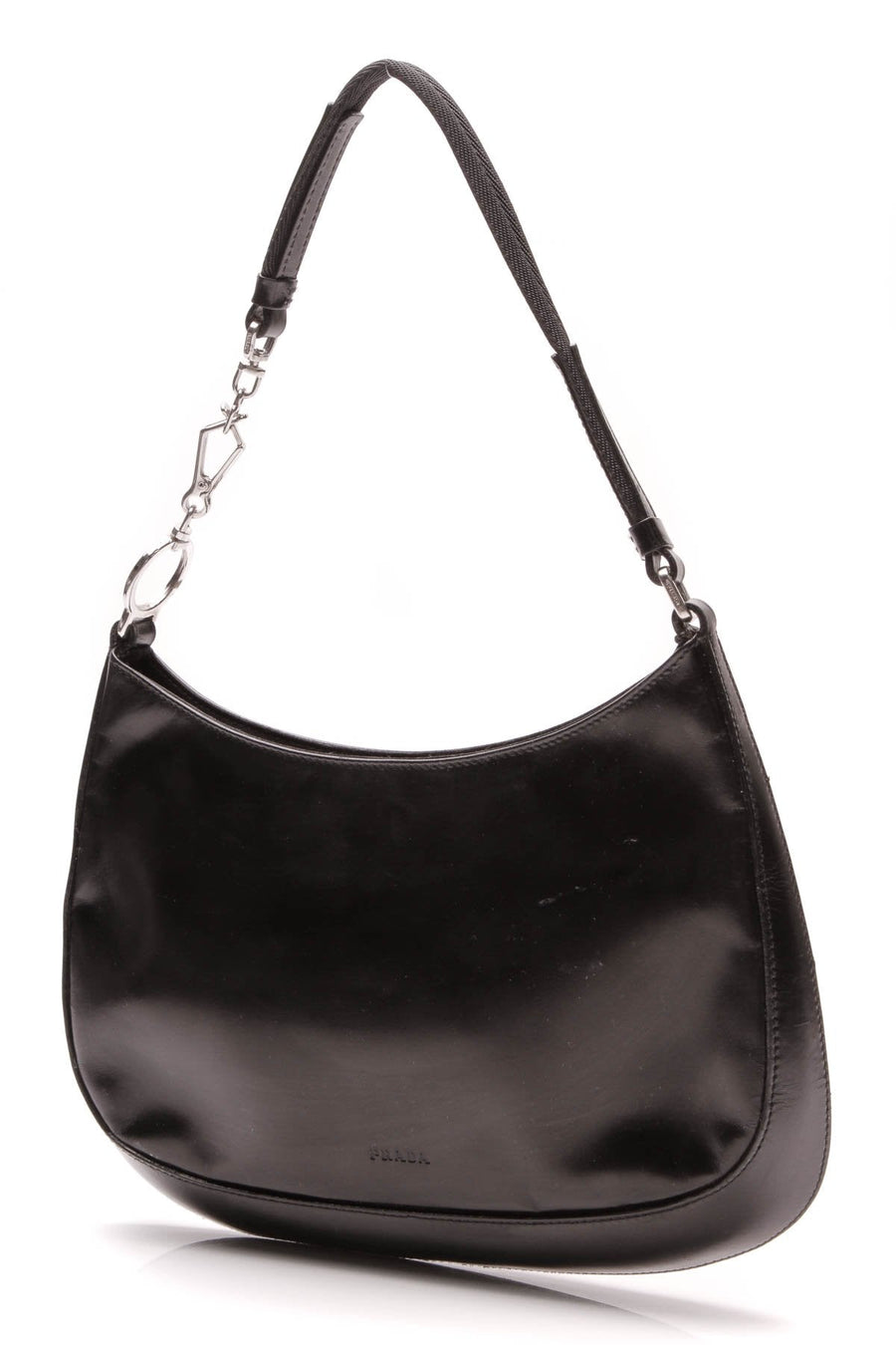 Leather Pochette Bag - Black