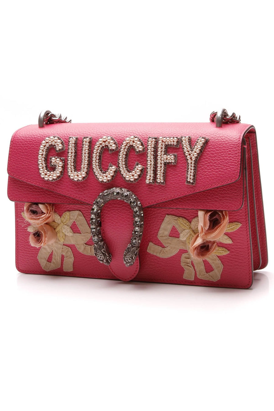 Guccify Embellished Dionysus Small Shoulder Bag - Rosa