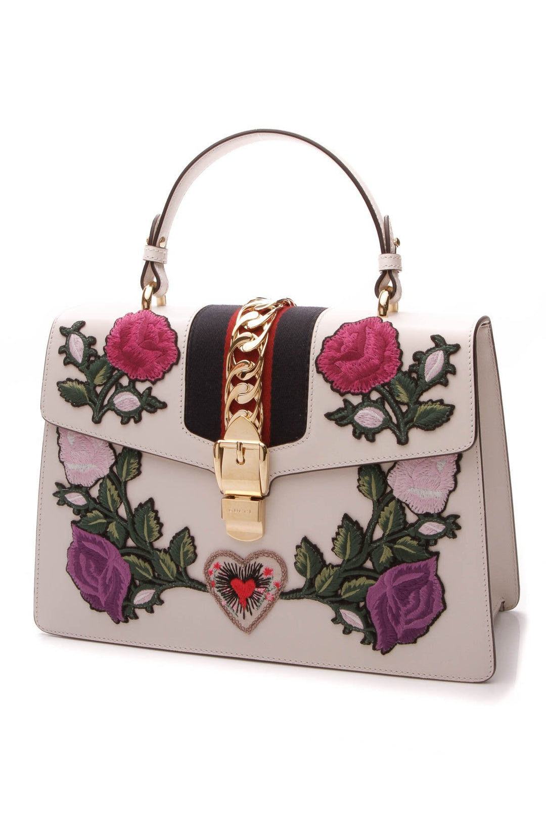 Embroidered Medium Sylvie Bag - White