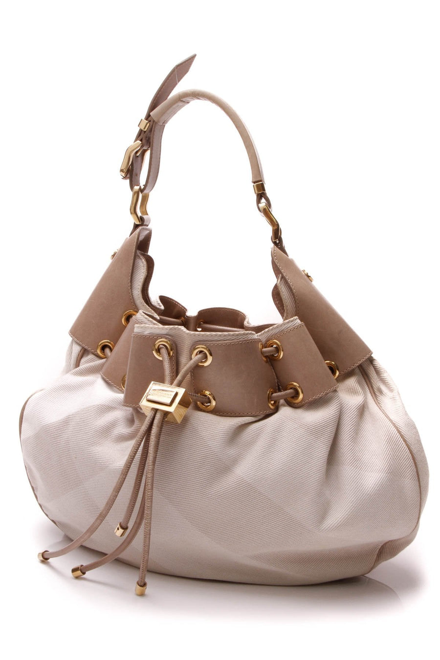 Warrior Medium Hobo Bag - Beige Nova Check