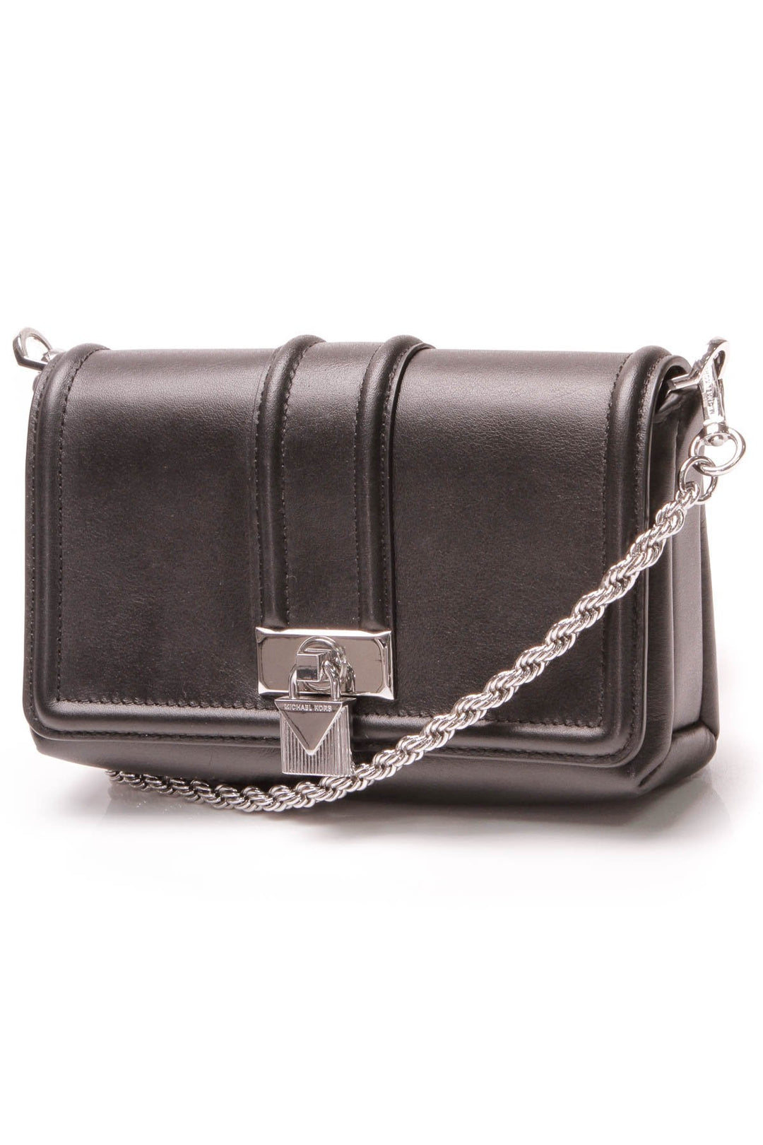 Padlock Chain Crossbody Bag - Black