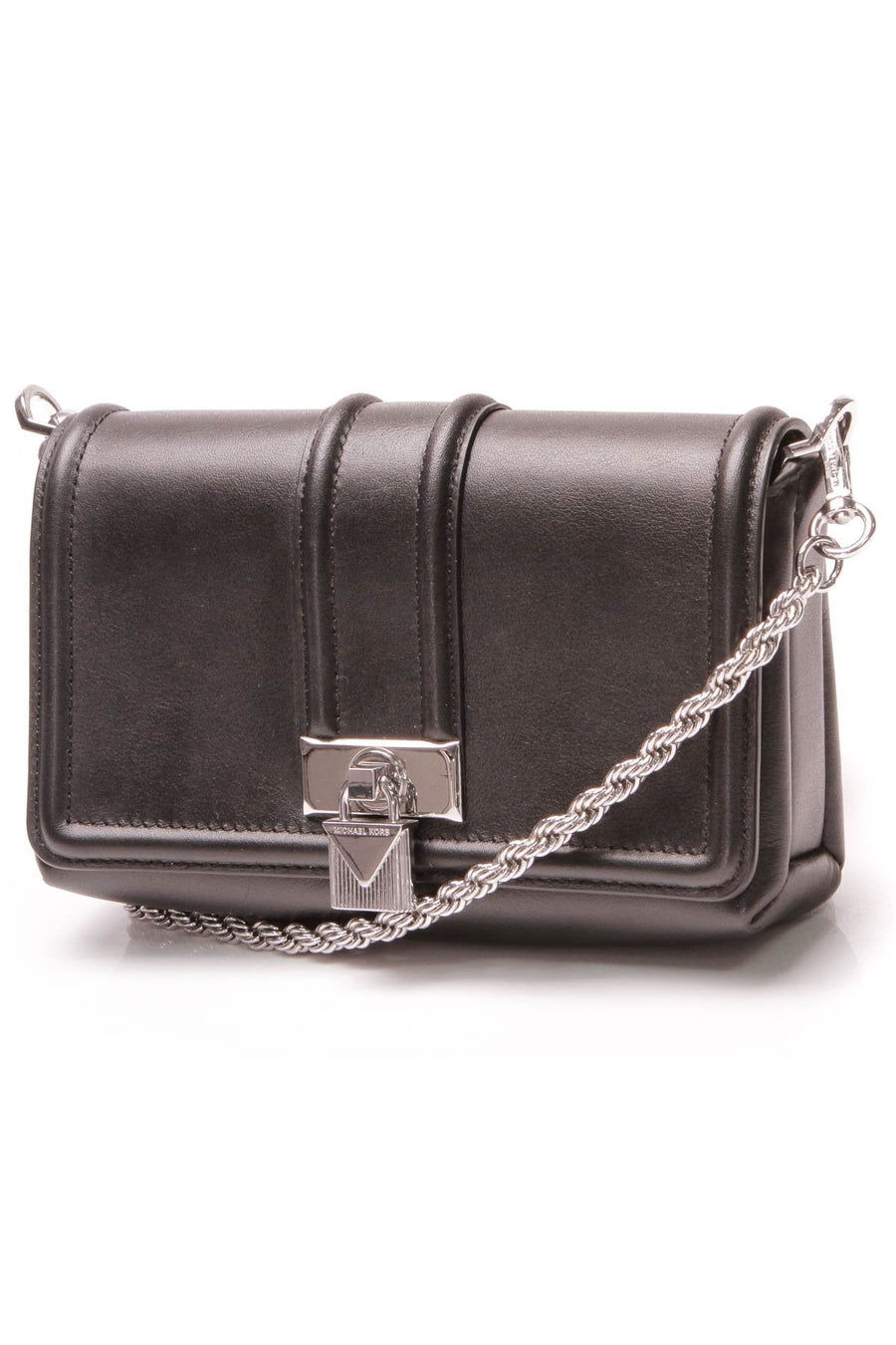 Padlock Chain Crossbody Bag - Black
